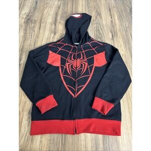 Marvel Spider Man Kids‎ Hoodie Large Full Zip Black/ Red